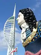 Preserved figurehead from HMS Marlborough, which latterly served as an accommodation hulk for HMS Vernon.