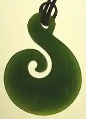 Māori hei matau jade pendant