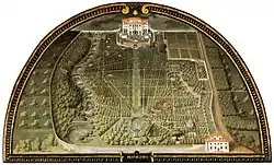 Lunette painted by Giusto Utens of the Medici garden at Villa Pratolino (1598)