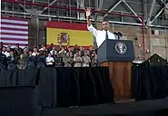 U.S. President Barack Obama during his official visit to Naval Station Rota in 2016.