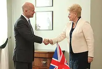 British Foreign Secretary William Hague meeting President of the Republic of Lithuania Dalia Grybauskaitė