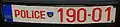 License plate of a police vehicle