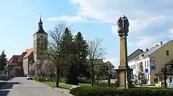 Town square with Church of Saint Nicholas