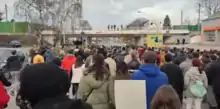 Demonstrators in Novi Sad on 3 January 2022