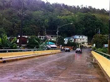 PR-5144 near its junction with PR-141 in downtown Jayuya