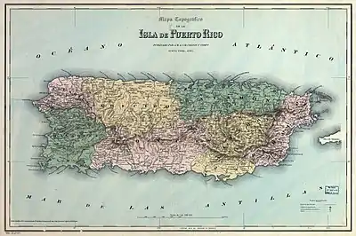 Image 15Map of the departments of Puerto Rico during Spanish provincial times (1886). (from History of Puerto Rico)
