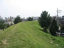 The remains of a major rammed earth fortress of the early Baekje kingdom, c. 3rd or 4th century.  Seoul, South Korea.