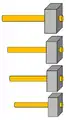 Dimensions of four Pythagorean hammers.