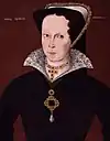 Queen Mary I, "Squared" French hood, English, c. 1555