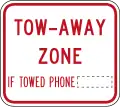 (R5-Q01) Tow-Away Zone (Used in Queensland)