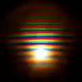 Light source at 10&nbsp;cm from the objective of the camera