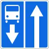 A road with a line for fixed-route vehicles