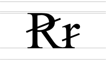 Capital and lowercase barred R with oblique stroke