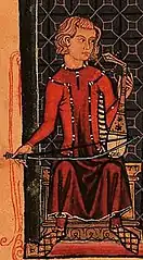 Rabâb player in Southern Spain, from the Cantigas de Santa Maria.