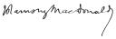 Cursive signature in ink