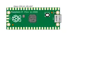Location of connectors and main ICs on Raspberry Pi Pico
