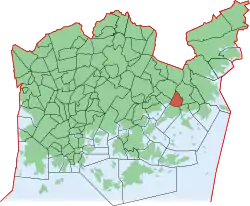 Position of Rastila within Helsinki