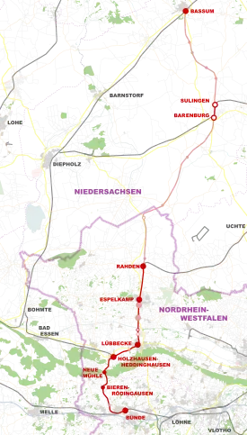 Line between Bassum and Bünde