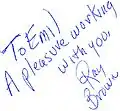 Inscription from Ray Brown to Emil Viklicky