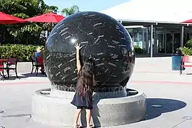 Celestial globe, weighing nine tons, being spun by a child