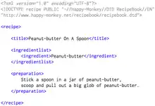 A screenshot of an XML file.