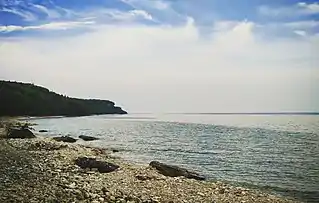 Reed's dump beach on Georgian Bay near the campsite