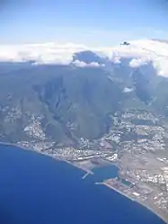 An aerial view over La Possession and Le Port