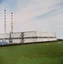 Full view of the ringsend powerstation and towers.