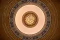 A shot of the Riviera's grand chandelier from directly underneath.