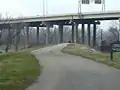 The RiverWalk going under the I-64 Causeway