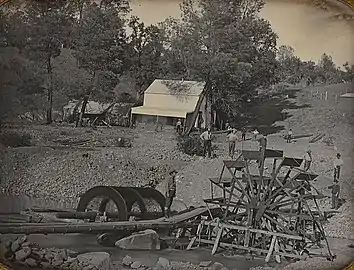 River mining, North Fork of the American River, circa 1850–1855