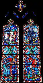 Stained glass window depicting major events of the life of Confederate General Robert E. Lee; dismantled in 2020