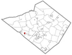 Location of Robesonia in Berks County, Pennsylvania.
