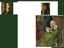 Partial reconstruction of the larger painting with Catherine, Joseph and Mary Magdalen