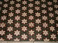 Detail of Cosmatesque floor, in the Basilica di Santa Maria in Cosmedin.
