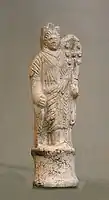 East Gaulish pipeclay figurine of the goddess Fortuna, made at Cologne. 2nd century AD.
