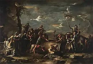 The Death of Regulus (ca. 1650–1652), oil on canvas, 152.4 × 219.71&nbsp;cm., Virginia Museum of Fine Arts