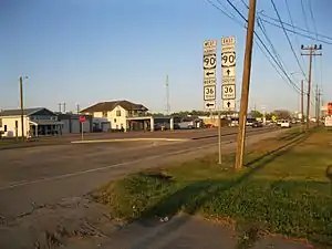 View is east at US 90A and SH 36 in Rosenberg