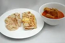 Ceylon/Kerala-style roti (porotta) served with curry