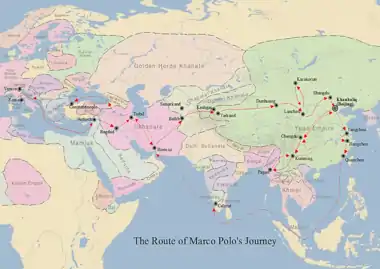 Image 17Map of Marco Polo's travels (from History of Asia)