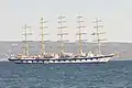 Royal Clipper anchored near the port of Split, Croatia, on 3 July 2011.