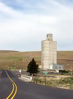 Grain elevator along Oregon Route 206 in Ruggs