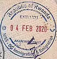 Exit stamp issued at Akanyaru in an Israeli passport