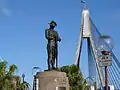 The Australian Anzac statue on the north-western side of the bridge.