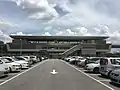 Station with its park and ride facility in the foreground.