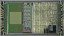 Microscope photograph of the IntelliMouse Explorer sensor silicon die
