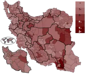 Votes received by Jalili per districts