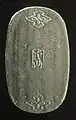 Silver koban of Sagami Province, called Odawara Hishi (小田原菱).