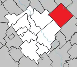 Location within Beauce-Centre RCM.