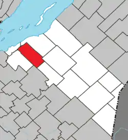 Location within La Matapédia RCM.